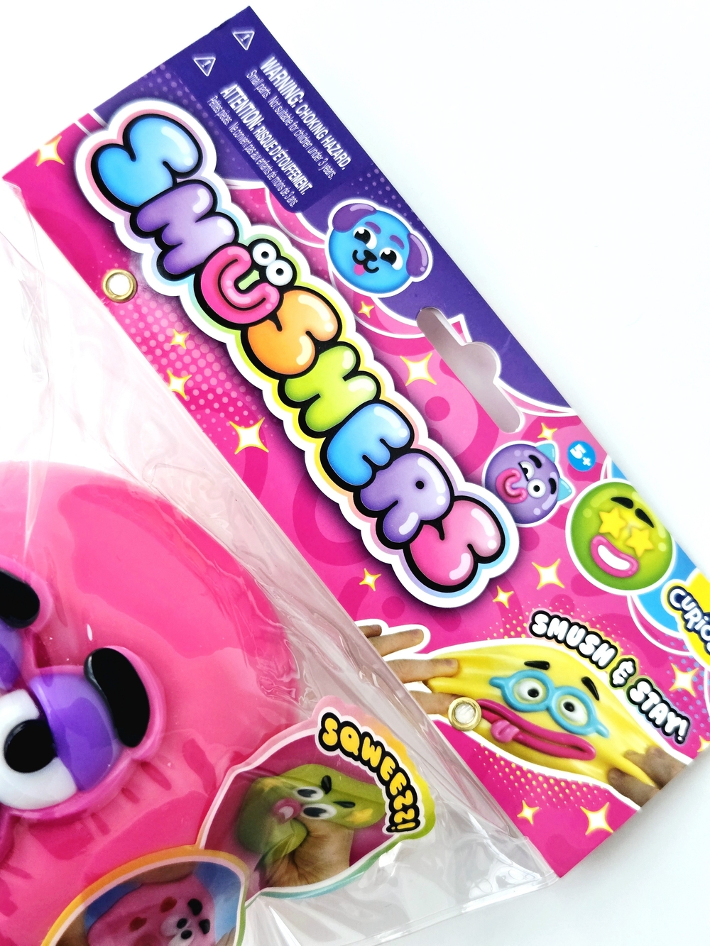 ORB Curiosities Smushers Pink Squishy Toy Face Swap Sensory Fidget NIB - Picture 3 of 5
